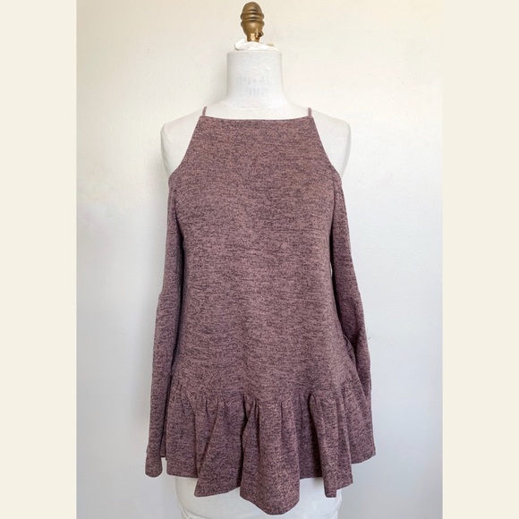 Brushed Bell Sleeve Boho Top w Peplum NWT - Picture 2 of 5